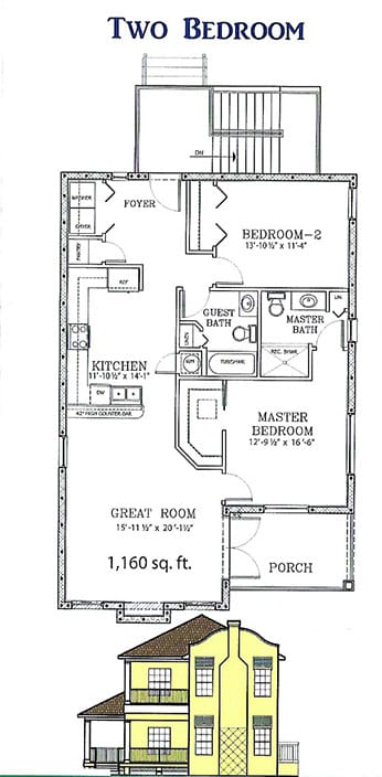 Taylor Row Floor Plan Two Bedroom Unit