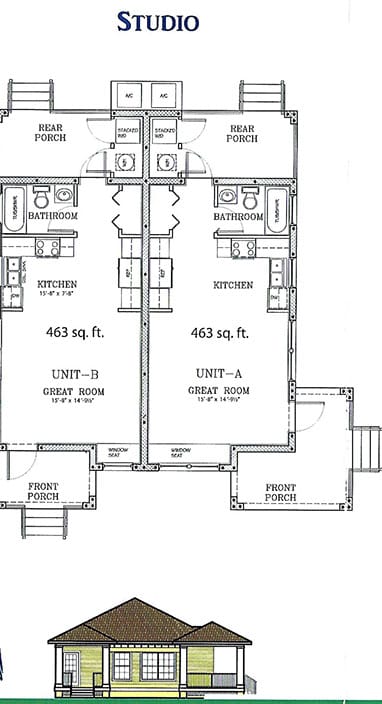 Taylor Row Floor plan Studio Apartment