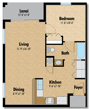 The Oaks On Henry 1 Bedroom - 1 Bath Apartment Unit End Unit