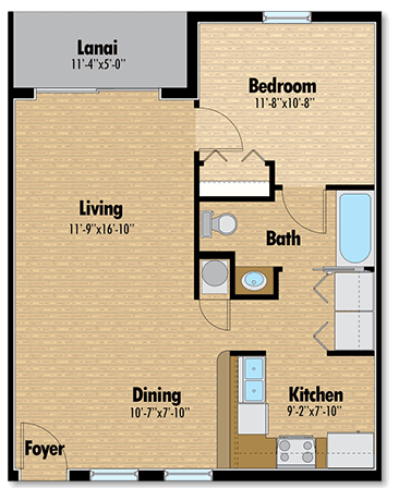 The Oaks On Henry 1 Bedroom - 1 Bath Apartment Unit Interior Unit