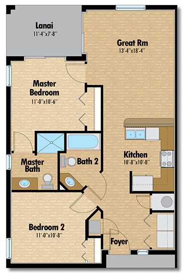 The Oaks On Henry 2 Bedroom - 2 Bath Apartment Unit End Unit
