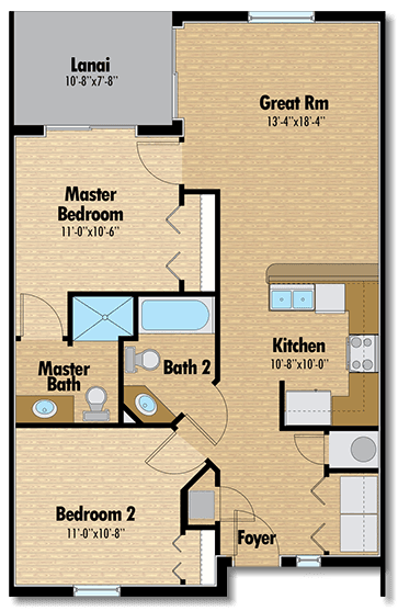 The Oaks On Henry 2 Bedroom - 2 Bath Apartment Unit Interior Unit