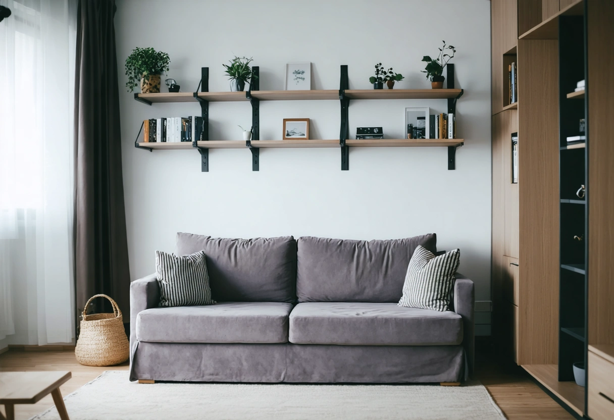 Bedroom with a queen bed, nightstand, and soft lighting.