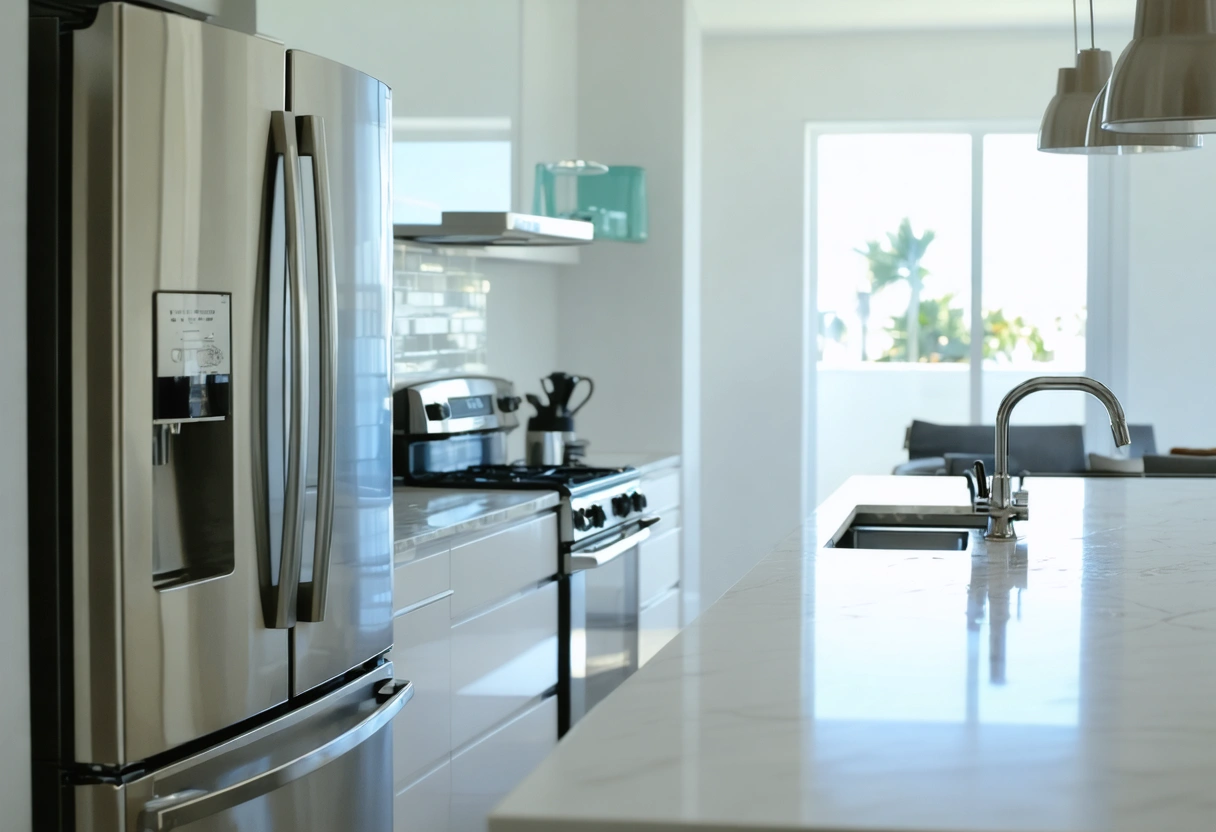 Clean kitchen with sparkling appliances in Southwest Florida apartment